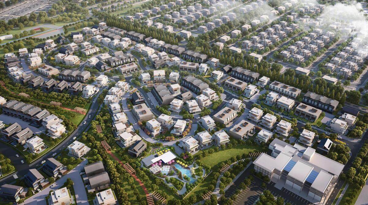 Nadd Al Sheba development with glass curtain wall installation underway